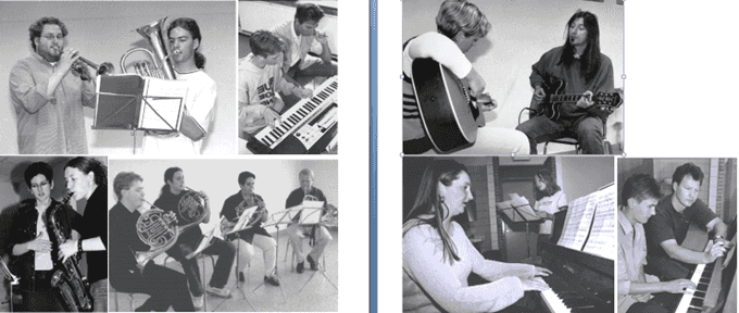 Leraars circa 2000: Bart Van der Strieckt, Hessel De Groff, Katrien Vintioen, Erik Van Biesen, Sabrina De Schacht en Dirk Van Cauter